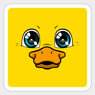 Squared Face Duck Sticker